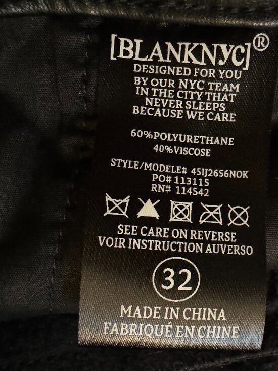 NWT BLANK NYC Black Faux Leather Paperbag Waist in Women's 32 - Picture 12 of 12